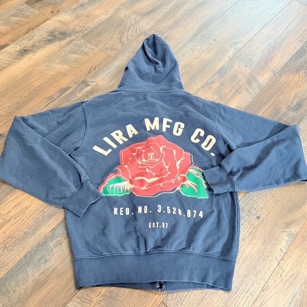 Lira MFG Co. graphic zip up hooded sweater men xsmall streetwear gorpcore